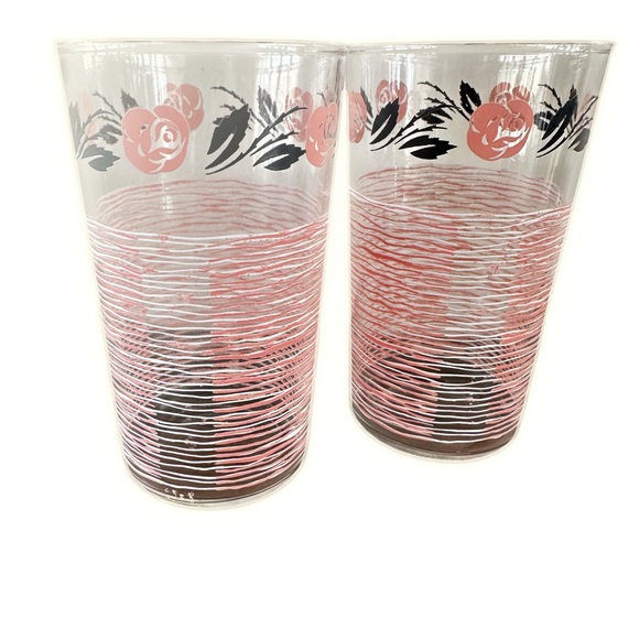 MCM Floral Patterned Glass Tumblers - Picture 2 of 2